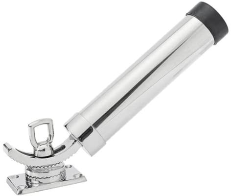 ZONADAH 360 Grad verstellbarer Angelrutenhalter, 316 Edelstahl Angelrutenhalter, Marinequalität, Deckmontage rechteckige Basis für Marinefischerboot, Yacht