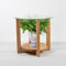 Rikmani Designer Couchtisch Flora rund aus Echtholz Beistelltisch Wohnzimmertisch Schlafzimmer handgefertigt aus Deutscher Eiche Design Massivholz Universal Holztisch mit Glasplatte