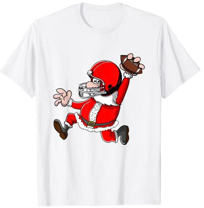 American Football Weihnachten Weihnachtsmann Santa Football T-Shirt