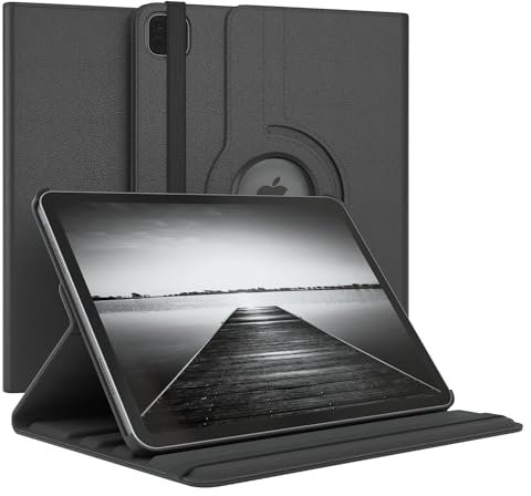 EAZY CASE - Tablet Hülle für iPad Pro 11 2022/2021 Schutzhülle 11 Zoll Smart Cover Tablet Case Rotationcase zum Aufstellen Klapphülle 360° drehbar mit Standfunktion Tasche Kunstleder Schwarz