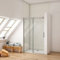 Ducha Casa 140x195cm Mampara ducha frontal corredera dos hojas(una corredera y una fija), 8mm cristal templado antical, marco de aluminio cromado