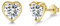 SNORSO Boucles d'oreilles Coeur en Argent 925, Clous d'oreilles Plaqué Or Avec Zircon Cubique 5mm, Cadeau Bijoux Femme Fille