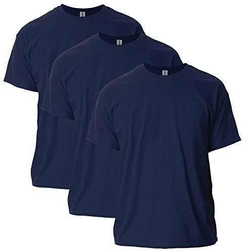 GILDAN Men's Ultra Cotton T-Shirt, Style G2000, Multipack, Navy (3-Pack), XXXXL (Pack of 3)