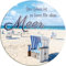 schilderkreis24 – Lustiger Spruch “Leben zu kurz für ohne Meer“ Magnet Deko Nordsee Meer Kühlschrankmagnet Humor witzige Geschenkidee Geburtstag Weihnachten 8x8 cm