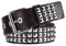 Newellsail Nietengürtel Rock Nieten Gürtel PU Leder Punk Gürtel mit Hellen Pyramiden-Nieten für Damen und Herren Gothic Kleidung Zubehör (Braun)