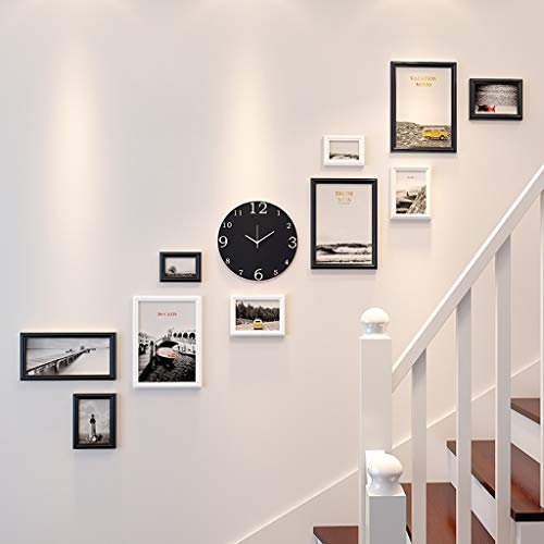 BaiWAng Set Bilderrahmen Treppe 10er Set Bilderrahmen Modern Mit Acrylglas/Portraitrahmen/Wechselrahmen Bilderrahmen Collage， Montage Erforderlich, (Color : B)
