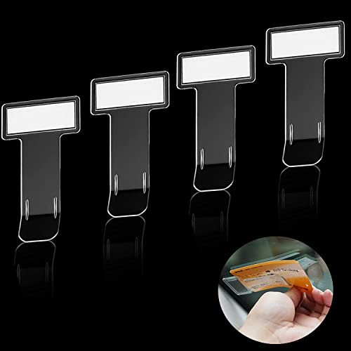 Devenirriche Lot de 4 supports transparents pour tickets de stationnement pour pare-brise de voiture, van et caravane