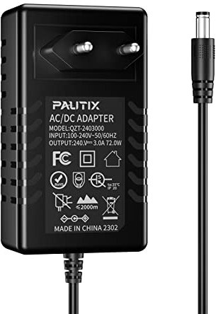 PAUTIX LED Tira de luces EU plug DC24V 3A adaptador de fuente de alimentación para tiras de LED, fuente de alimentación de enchufe máximo de 72W,adaptador de corriente AC100-240