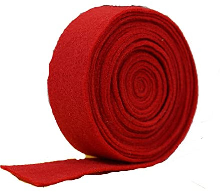 Yurosiay 5m×5cm Filzband Bastelfilz Band Filz Geschenkband Schleifenband Topfband Filz Stoff Basteln DIY Filzband Bastelfilz für Weihnachten Hochzeit Dekoration DIY Basteln Patchwork Rot