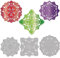 GLOBLELAND Genähte Blumen-Mandala-Stanzformen Für Die Kartenherstellung, Blumen-Hintergrund, Prägeschablonen Aus Karbonstahl, Vorlage Für Dekoratives Prägen von Papierkarten, DIY
