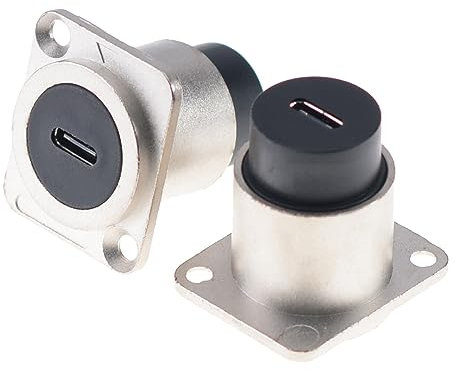 HangTon 2pack USB C Type-C Panel Socket Coupler Waterproof Connector, Inline Cable Chassis Female to Female Extension, IP65 Bulkhead Pass Through