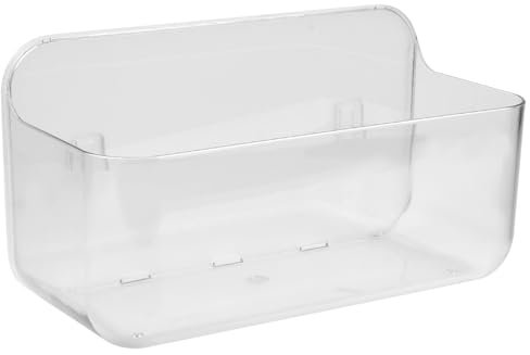 Panier de Douche Sans Percage en Plastique, Porte gel Douche Salle de Bain Adhesif, Petit Paniers Rangement D'organisateur Douche Mural,Ventouse pour Organisateur de Douche pour Salle Bain Cuisine (A)