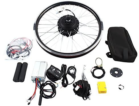 QRANSEUYXY 20 Zoll Fahrrad Umbausatz, 48V 1000w/36v 250w E-Bike Conversion Kit, Hinterrad Elektrofahrrad Motor Umbausatz mit LCD Display 5-Punkt-Assistenzsensor (36V 250W)