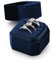 Papten Exquisite Samt Hochzeit Ring Box 3 Slot Ring Geschenk Box Geschenkboxen für die Verlobung (Dunkelblau)