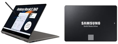 Samsung Galaxy Book3 360 Laptop & 870 EVO SATA III 2,5 Zoll SSD, 500 GB, 560 MB/s Lesen, 530 MB/s Schreiben, Interne SSD, Festplatte für schnelle Datenübertragung, MZ-77E500B/EU