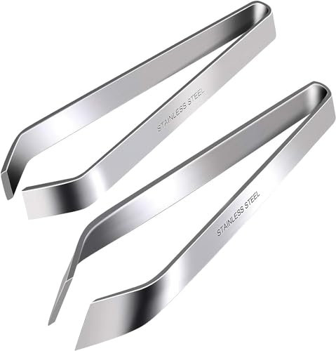2Pcs Fish Bone Tweezers Set, Professional Stainless Steel Flat and Slant Pliers Remover Set for Cooking Kitchen Salmon Trout, 2 Styles, Kitchen Tools and Gadgets