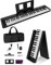 Finger Dance 61 Key Piano Keyboard for Beginner, Folding Piano Keyboard with Bluetooth MIDI, Digital Piano Semi-Weighted, Portable Piano for Adults Kids, Headphones & Carrying Case Included
