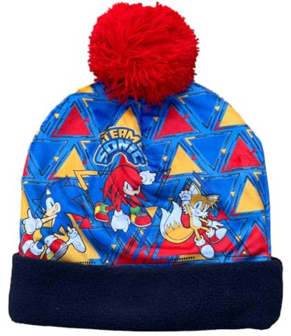 CARTOON Wintermütze mit Bommel Sonic Kindermütze mit Aufdruck, mehrfarbig, 46