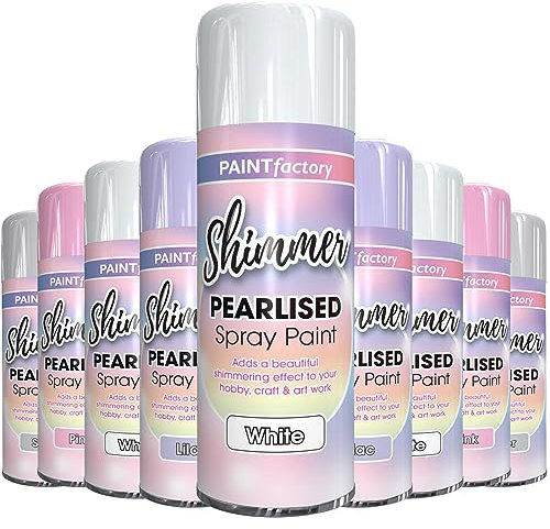 AlezyB 1 x Pearlised Shimmer White Aerosol Spray Paint 400ml Aerosol Spray Paint in variety of colors White Pink Silver Lilac,Arts Crafts