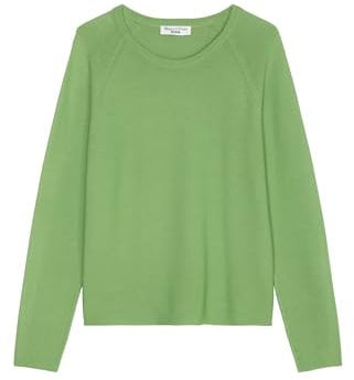 Marc O'Polo Denim Damen Pullover aus Bio-Baumwolle mit Rundhalsausschnitt, Grün (Herbal Garden), L