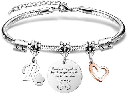 SAMORION 26 Brief Armband,Name Geschenk Inspirierende Armband,Manchmal Vergessen du,Dass Du So Großartig Bist Erinnerung Schmuck Für Frauen Geburtstagsg Armbänder für Freund Weihnachts Abschluss (R)