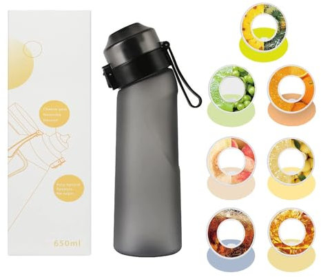 Applysu Luft Wasserflasche mit Geschmack Pods 650ml BPA Frei Trinkflasche Starter Up Set 0 Zuckerkalorien Wasserbecher mit Strohhalm für Outdoor Sport, Fitnessstudio, Schule