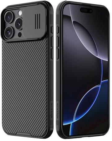 Nillkin for iPhone 16 Pro Case with Camera Protection Cover, CamShield Pro Case for iPhone 16 Pro Slim Stylish Protective Case Compatible for iPhone 16 Pro 5G 6.3’’ - Black