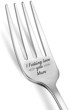 PB TECH Stainless Steel Engraved Dinner Fork - Personalized Letter 'Forking Love You', Unique Carving Fork, Perfect Gifts for Christmas, Valentine's Day, Birthday (3)