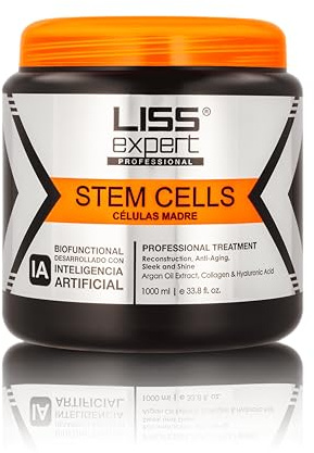 Liss Expert Tratamiento suavizante de células madre (33.8 oz) Alisado Células Madre – Keratina Orgánica Y Aceite De Argán – Para Una Reparación Y Brillo Sin Frizz – Alisado Profesional (Extra Grande)
