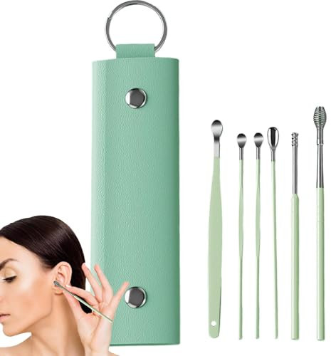 Ohrenreinigungs-Set, Ohrenreinigungsset – 6 Stück Ohrenreinigungsstifte aus Edelstahl mit Aufbewahrungsbox für Erwachsene, Männer und Frauen