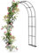Rosenbogen Aus Metall Stabil, Torbogen Garten, Rosenbogen für Kletterpflanzen, Rankbogen Metallbogen, Gartenbogen, Schwer Rosenbogen Verzinkt Gartenbogen Metall Stabil Torbogen(Schwarz,W180 x H220 cm)