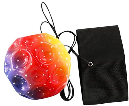 Generisch Wrist Return Ball, 2 Inch Rubber Rebound Ball, Sports Wrist Basketball, Baseball and Football a String Hand Exercise Rebound Balls for Wrist Exercise or Play,Boys Girls Favors