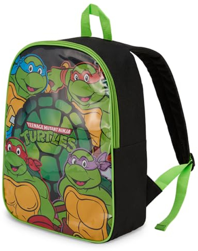 Nickelodeon Rucksack für Kinder, 15 Jahre, Büchertasche für Jungen, gepolsterte Gurte und großes Reißverschlussfach, Tmnt Green, 15 Inch, Modern