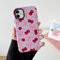 DEFBSC Case for iPhone 12/iPhone 12 Pro, Cute Pink Bow Cherry Print Aesthetic Trendy Pattern for Women Girls Slim Durable Bumper Shockproof Hybrid Hard Back Phone Cover, Big Ribbon/Glossy
