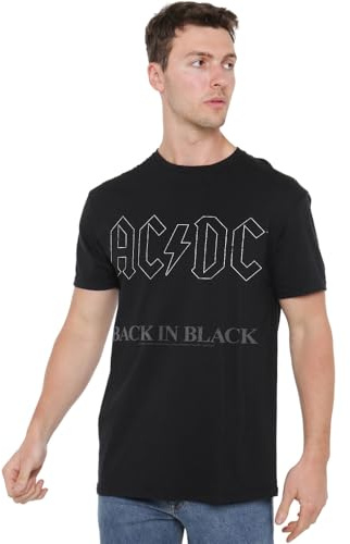ACDC Back in, Black, Unisex T Shirt, Black, Small