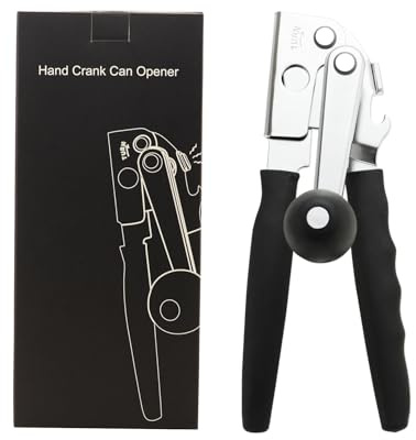 Easy - Use Commercial Hand Crank Can Opener | Heavy Duty, Extra - Long Comfort Handles & Oversized Knob, Perfect for Large/Big Cans ﻿