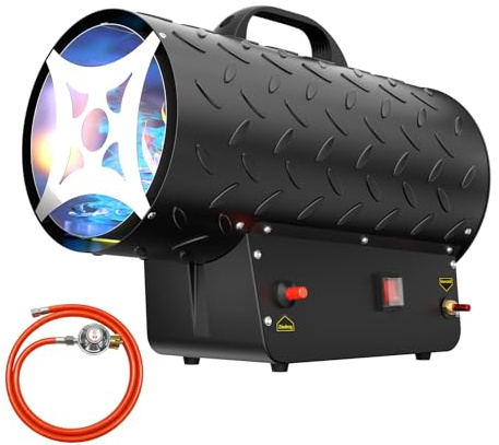 30kW Propane Space Heater,102400 Btu/hr Industrial Gas Fan Heater | Portable Workshops Heater, Heat Gas Radiant Hot Air Blower Mechanical Switch Piezo Ignition