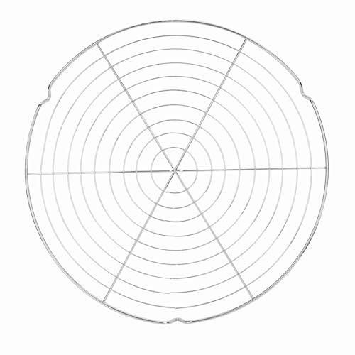 Agatige Round BBQ Grill Net, Wire Mesh Non Stick Metal Barbecue Grilled Grid Rack Barbecue Mesh Mat for Cooling Outdoor Garden Camping Picnic Tool