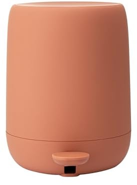 blomus Kosmetikeimer SONO | Treteimer 3L mit Soft-Close & Pedal | Farbe Amber Brown | Bad Mülleimer aus Kunststoff & Silikon | herausnehmbarer Inneneimer | Ø20 x 25H cm