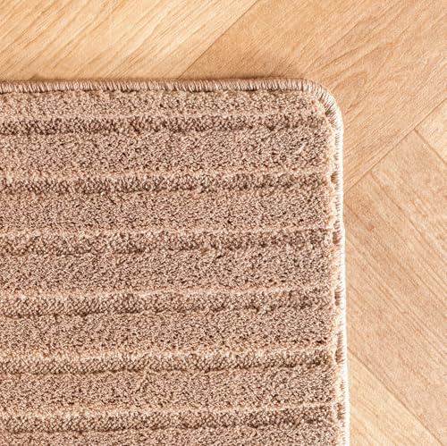 KADIMA DESIGN Designteppich Bohemian Ethno Pflegeleicht Praktisch Waschbar Microfaser Beige 140x200 cm Wohnzimmer Flur Oeko-TEX Fußbodenheizung geeignet Schadstoffgeprüft Zertifiziert | LAVAREDO