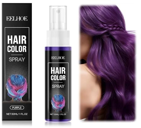 Tinte para el cabello, color de pelo, color temporal, tinte natural | tinte de pelo de color, spray para el cabello teñido, coloración rápida del cabello, coloración del cabello para fiestas