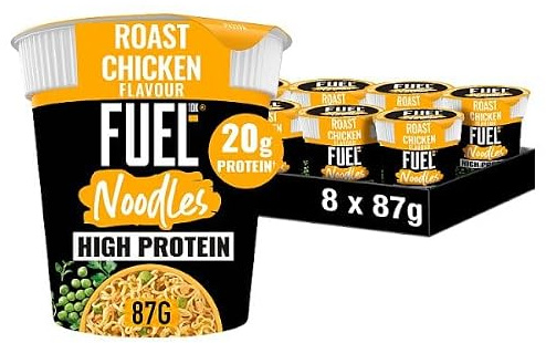 FUEL10K High Protein Roast Chicken Instant Noodles Snack Pot 87g | Case of 8