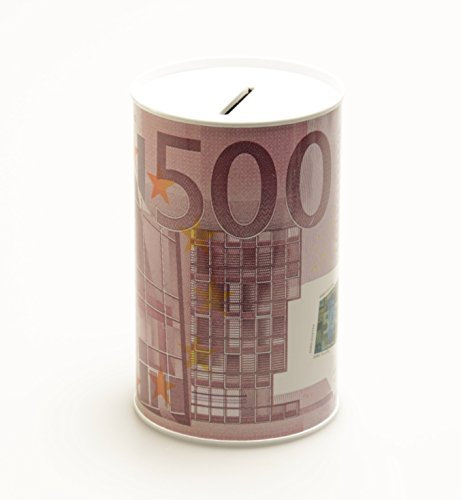 Spardose Geldschein Euroschein Metall Sparbüchse Geldschein Sparschwein Euro Sparen (500 Euro)