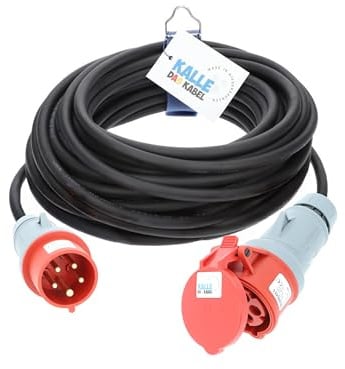 KALLE DAS KABEL CEE-Verlängerungskabel Gummi H07RN-F 5G 1,5mm² 400V 16 A 15 Meter