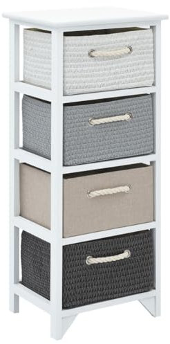 vidaXL Flurschrank Regalschrank Dielenkommode 4 Schubladen Holz Landhausstil