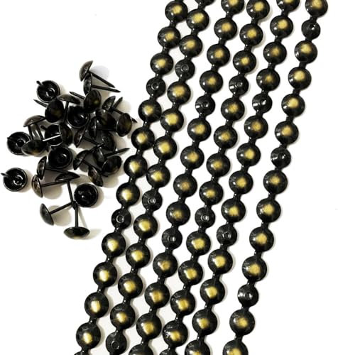 Let's Decorate Tiras de uñas decorativas chapadas en bronce de 10 metros de profundidad de 11 mm, adornos de cabeza de clavo, tachuelas de tapicería para sofá, tachuelas sueltas a juego (J: 11 mm de