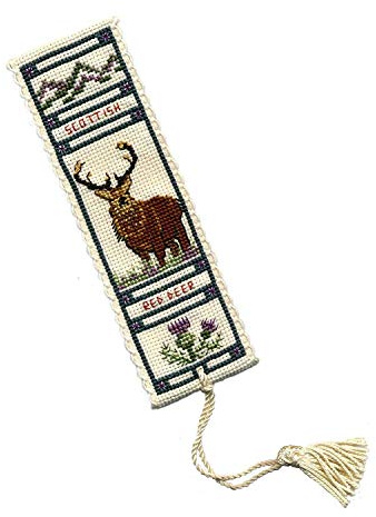 Textile Heritage Cross Stitch Kit - Bookmark - Stag - Made in Scotland