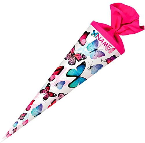 Nestler personalisiert mit Name - Schultüte Schmetterling 2016 Schule Kinder Zuckertüte Einschulung: Größe: 70 cm
