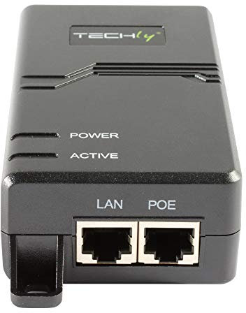 Techly High Power PoE+ Injector Injektor 1 x 30 W IEEE 802.3at/af (PoE+/PoE) 10/100/1000 - Power Over Ethernet schwarz