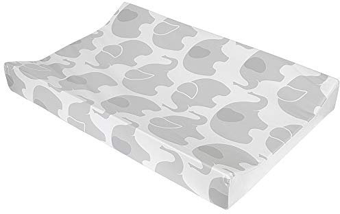 Babycurls Deluxe Anti-Roll PVC Wedge Nappy Baby Changing Mat with Curved Sides and Raised Edges for Babies from Birth Upwards Wipe Clean and Waterproof 69 x 45 x 8cm (Elephant Love)
